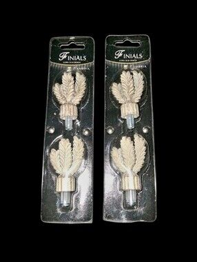 Cambria Petite Curtain Finials Ultra Slim Design 2 Pkgs NEW